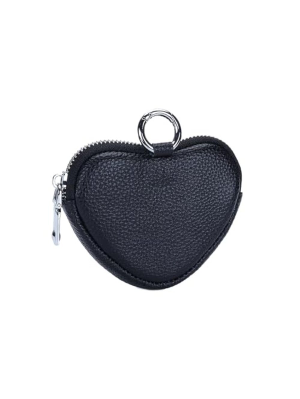 Genuine Leather Heart Coin Purse Mini Zipper Wallet Women
